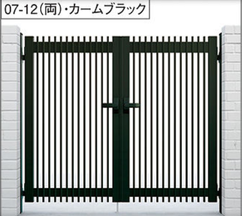 YKKap　シンプレオ門扉T1型　たて格子　07-12両開き